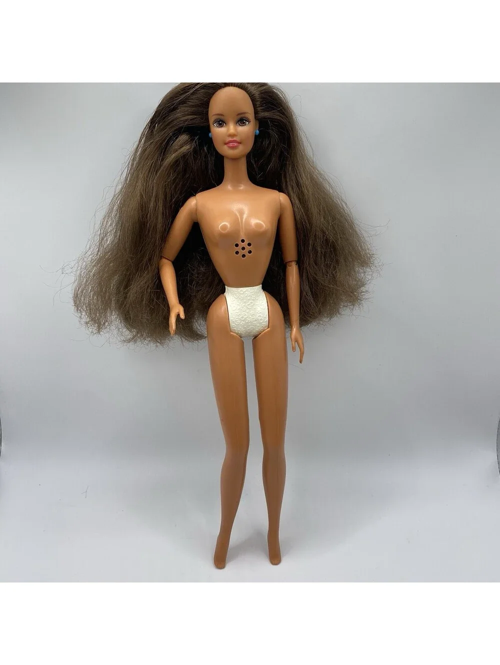 Talking Dentist Barbie Doll 90’s Brunette Teresa Long Hair Superstar Nude B19